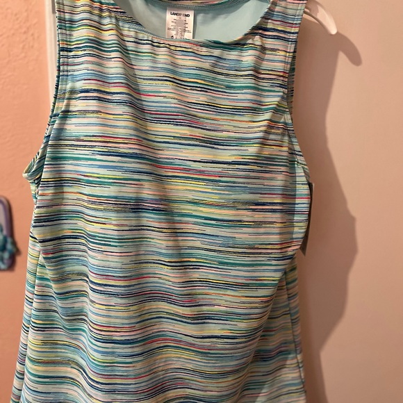 Lands' End Women's Multicolor Stripe Built In Bra .shorts sleeveless. Size 10 - Picture 3 of 4